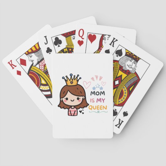 Moederdag Gift | Mama is mijn koningin Pokerkaarten (Achterkant)