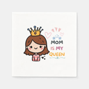Moederdag Gift Mama is mijn koningin Servet