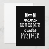 Moederdag Gift mama mama mama Madre Moeder Kaart (Voorkant / Achterkant)