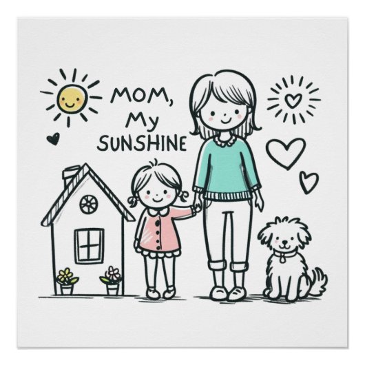Moederdag Gift | Mama, mijn zonnetje Perfect Poster (Voorkant)