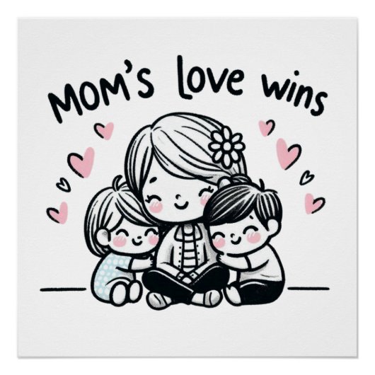 Moederdag Gift | Mama's liefde wint Perfect Poster (Voorkant)