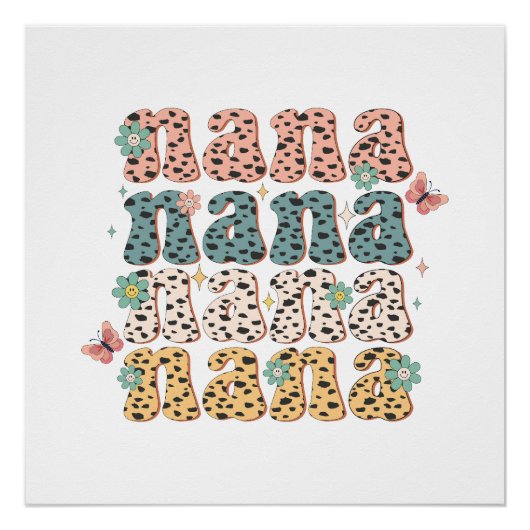 Moederdag Gift | Nana Flower Perfect Poster (Voorkant)