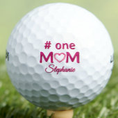 Moederdag Gift #One MOM Roze Gepersonaliseerde Gol Golfballen