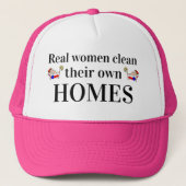 Moederdag Gift REAL VROUWEN SCHOONEN HUN EIGEN HUI Trucker Pet (Voorkant)
