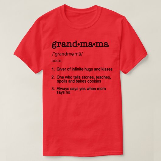 Moederdag Gift T Grandmama Definition Funny G T-shirt (Design voorkant)