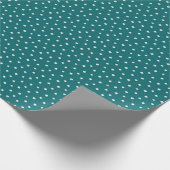 Moederdag Gift | Tiny Daisies op Blauwgroen Cadeaupapier (Hoek)