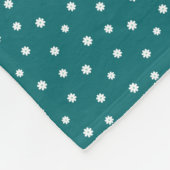 Moederdag Gift | Tiny Daisies op Blauwgroen Fleece Deken (Hoek)