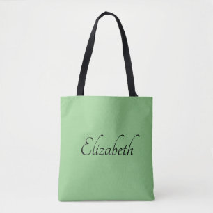 Moederdag Gift Vervang Jouw naam tekstpagina Groen Tote Bag