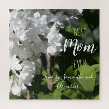 Moederdag Gift Wit Lila Fotopuzzel