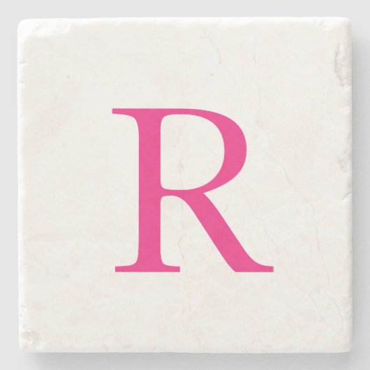 Moederdag Gifts Birthdays Roze monogram Stenen Onderzetter (Voorkant)