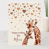 Moederdag Giraffe, Gefeliciteerd Moederdag Kaart (Voorkant)