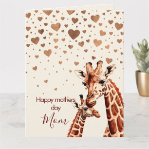Moederdag Giraffe, Gelukkige Moederdag  Kaart