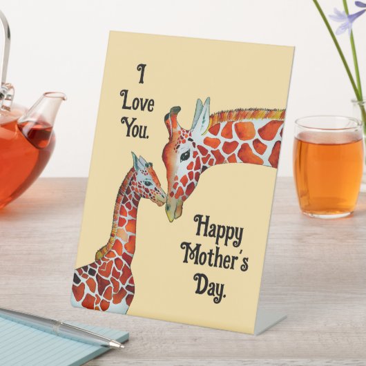 Moederdag Giraffes voetteken Reclamebord Met Voetstuk (Insitu)