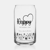 Moederdag Glass, Beker, Moederdag Gift Blikvorm Glas (Voorkant)
