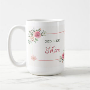 Moederdag God zegene mama – Waterverf bloemen Koffiemok