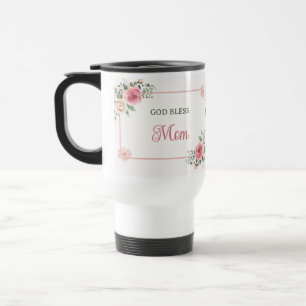 Moederdag God zegene mama – Waterverf bloemen Reisbeker