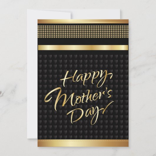 Moederdag Gold Lettering Elegant Black Luxury Kaart (Voorkant)