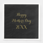 Moederdag Golden Gold Black Elegant 2023 Servet (Voorkant)
