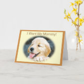 Moederdag Golden Retriever Kaart (Gele Bloem)