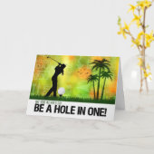 Moederdag Golfer Golf Sports Theme Kaart (Gele Bloem)