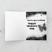 Moederdag Gothic Rood Zwart met Schedels, Harten Kaart (Binnen)