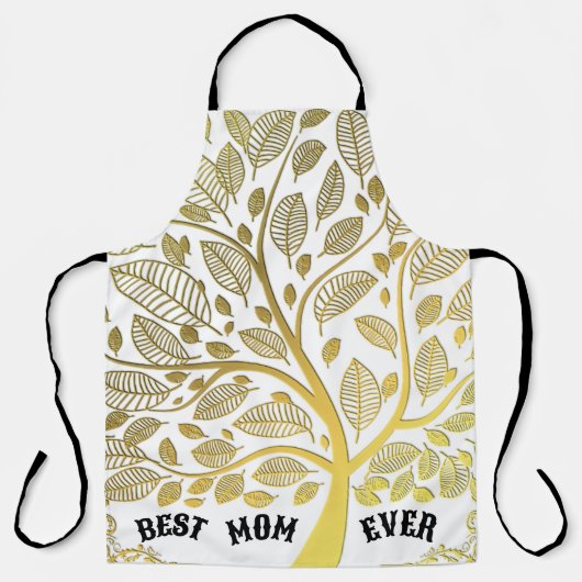 Moederdag goudboom van het leven beste mam ooit schort (Voorkant)