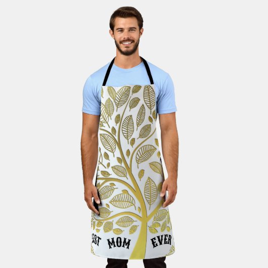 Moederdag goudboom van het leven beste mam ooit schort (Gedragen)