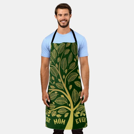 Moederdag goudboom van het leven beste mam ooit schort (Gedragen)