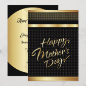 Moederdag Gouden Letters Elegant Zwart Luxe Kaart (Voorkant / Achterkant)