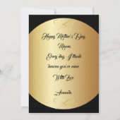 Moederdag Gouden Letters Elegante Zwarte Luxe Kaart (Achterkant)