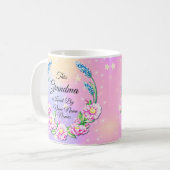 Moederdag Grandma Pink Blue Flowers wijzigen Koffiemok (Voorkant links)