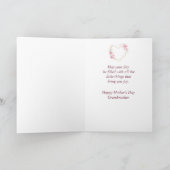 Moederdag Grandmoeder roze bloem hart Kaart (Binnen)