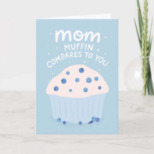 Moederdag Grappige Cute Blauwebesmuﬃn Kaart (Voorkant)