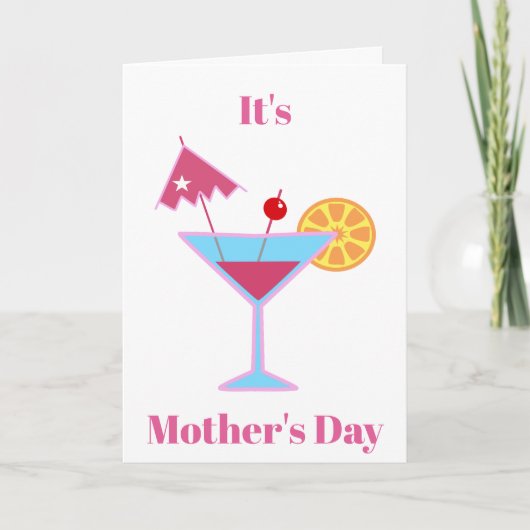 Moederdag Grappige Ontspan Martini Cocktail Feestdagen Kaart (Voorkant)