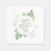 Moederdag Green Leaves Krans | Papieren Servetten (Voorkant)