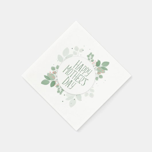 Moederdag Green Leaves Krans | Papieren Servetten (Hoek)