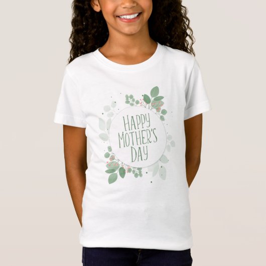 Moederdag Green Leaves Krans | T-Shirt (Voorkant)