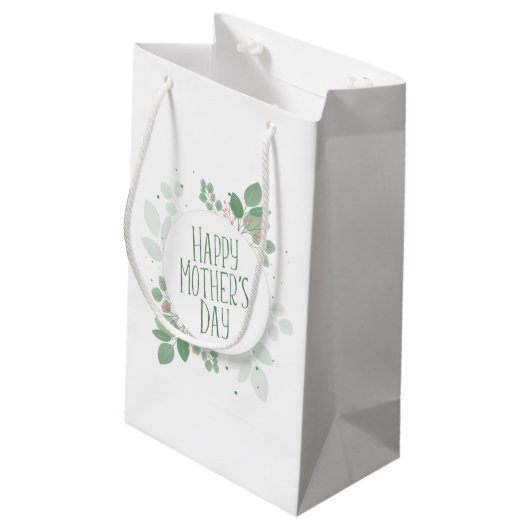 moederdag Green Leaves Wreath | Gift Bag Klein Cadeauzakje (Achterkant Gekanteld)