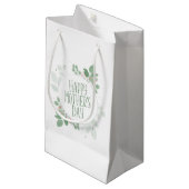 moederdag Green Leaves Wreath | Gift Bag Klein Cadeauzakje (Voorkant Gekanteld)