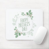 Moederdag Green Leaves Wreath | Mousepad Muismat (Met muis)
