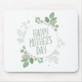 Moederdag Green Leaves Wreath | Mousepad Muismat (Voorkant)