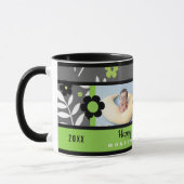 Moederdag Green Reto Floral Theme 2-Foto Mok (Links)