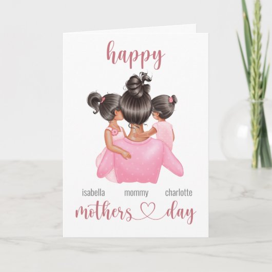 Moederdag Greeting gepersonaliseerd van dochter Kaart (Voorkant)