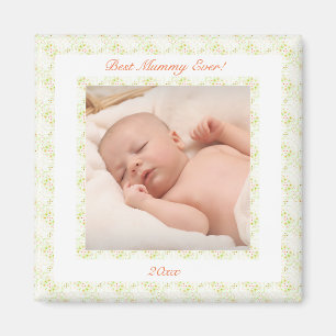 Moederdag Groen Beste mama ooit Foto Gift Magneet