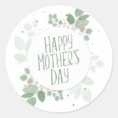 Moederdag Groene bladeren krans | STICKER (Voorkant)