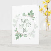 Moederdag Groene bladeren| Wenskaart Kaart (Gele Bloem)