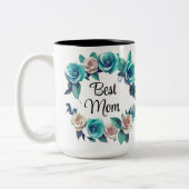 Moederdag Groene en gele rozen Tweekleurige Koffiemok (Links)