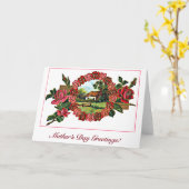  Moederdag Groet met Rozen en Huis Kaart (Gele Bloem)