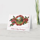  Moederdag Groet met Rozen en Huis Kaart (Voorkant)