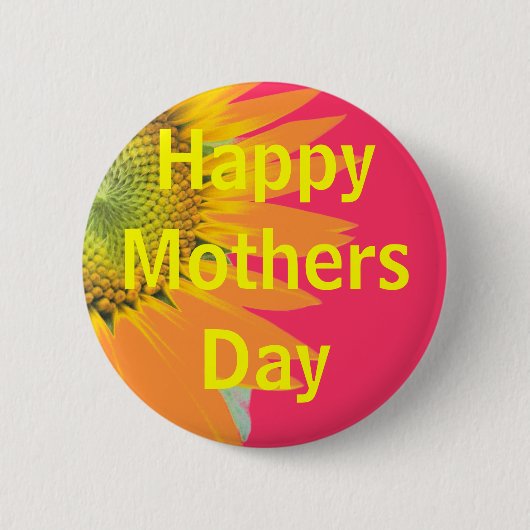 Moederdag groet ronde button 5,7 cm (Voorkant)